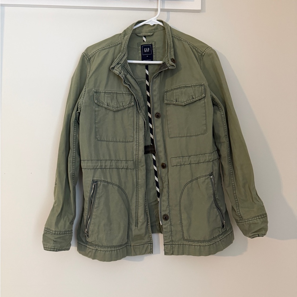 GAP Men's Military-Style Field Jacket in Olive
